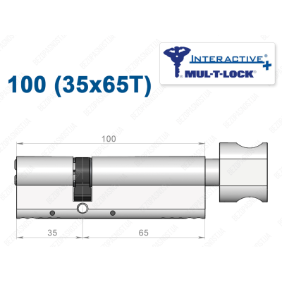 Цилиндр Mul-T-Lock Interactive+ с тумблером 100 мм (35x65T)