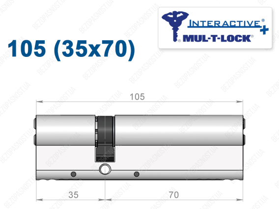 Циліндр Mul-T-Lock Interactive+ ключ-ключ 105 мм (35x70)