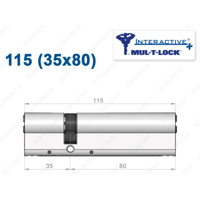 Цилиндр Mul-T-Lock Interactive+ ключ-ключ 115 мм (35x80)