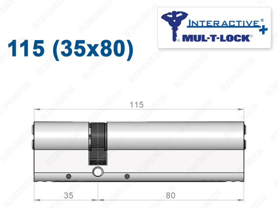 Циліндр Mul-T-Lock Interactive+ ключ-ключ 115 мм (35x80)
