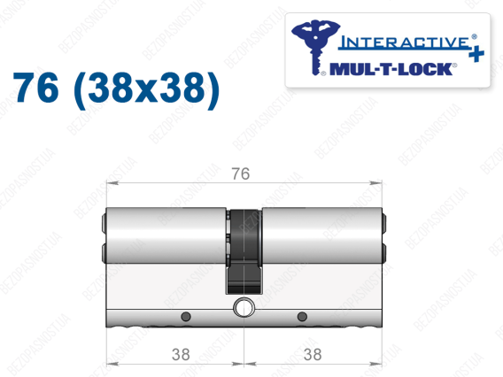 Циліндр Mul-T-Lock Interactive+ ключ-ключ 76 мм (38x38)
