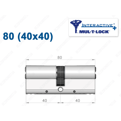 Цилиндр Mul-T-Lock Interactive+ ключ-ключ 80 мм (40x40)