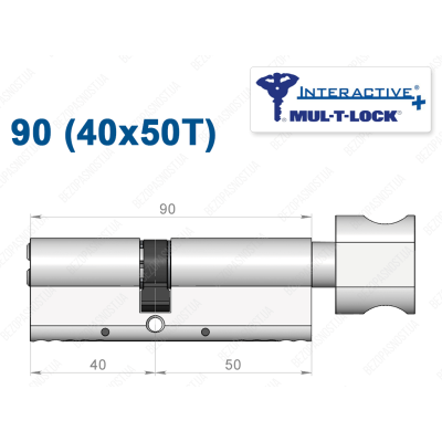 Цилиндр Mul-T-Lock Interactive+ с тумблером 90 мм (40x50T)