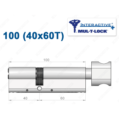 Цилиндр Mul-T-Lock Interactive+ с тумблером 100 мм (40x60T)