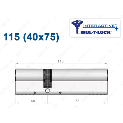 Цилиндр Mul-T-Lock Interactive+ ключ-ключ 115 мм (40x75)