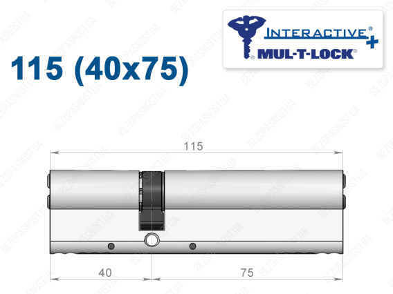 Цилиндр Mul-T-Lock Interactive+ ключ-ключ 115 мм (40x75)