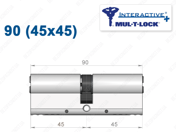 Циліндр Mul-T-Lock Interactive+ ключ-ключ 90 мм (45x45)