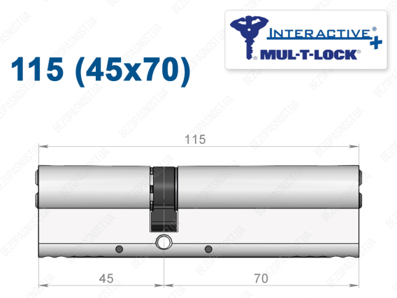 Циліндр Mul-T-Lock Interactive+ ключ-ключ 115 мм (45x70)