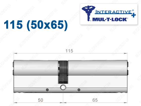 Циліндр Mul-T-Lock Interactive+ ключ-ключ 115 мм (50x65)