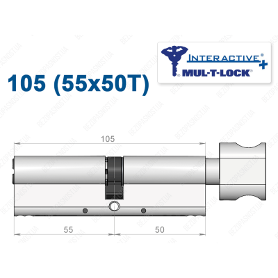 Циліндр Mul-T-Lock Interactive+ з тумблером 105 мм (55x50T)