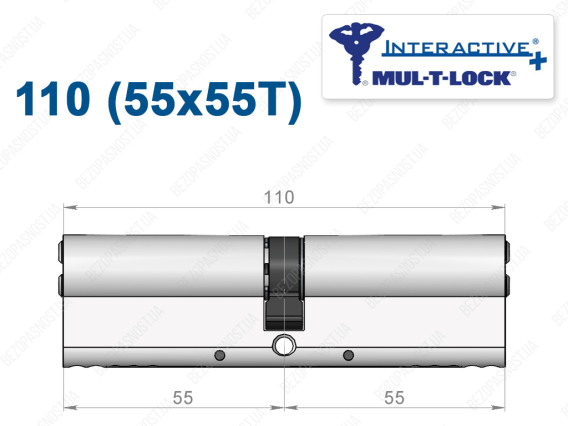 Циліндр Mul-T-Lock Interactive+ ключ-ключ 110 мм (55x55)