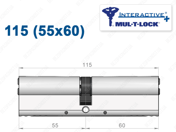 Циліндр Mul-T-Lock Interactive+ ключ-ключ 115 мм (55x60)
