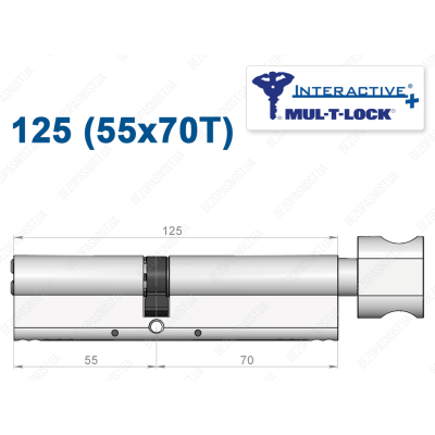 Циліндр Mul-T-Lock Interactive+ з тумблером 125 мм (55x70T)