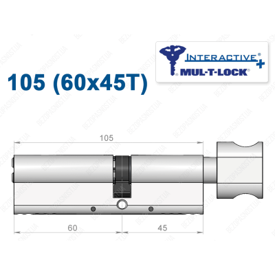 Циліндр Mul-T-Lock Interactive+ з тумблером 105 мм (60x45T)
