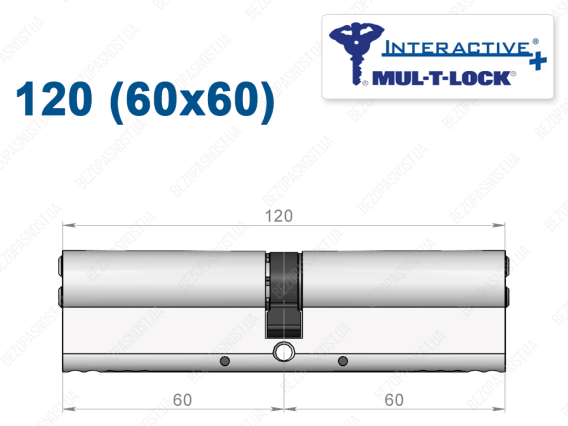Цилиндр Mul-T-Lock Interactive+ ключ-ключ 120 мм (60x60)