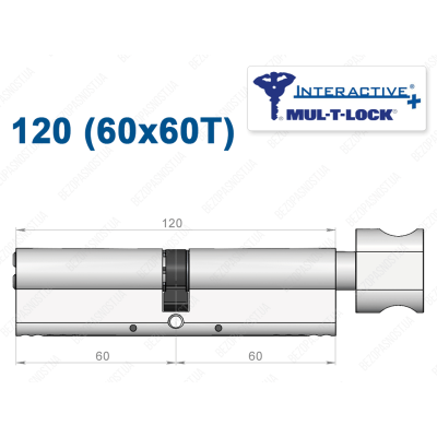 Циліндр Mul-T-Lock Interactive+ з тумблером 120 мм (60x60T)