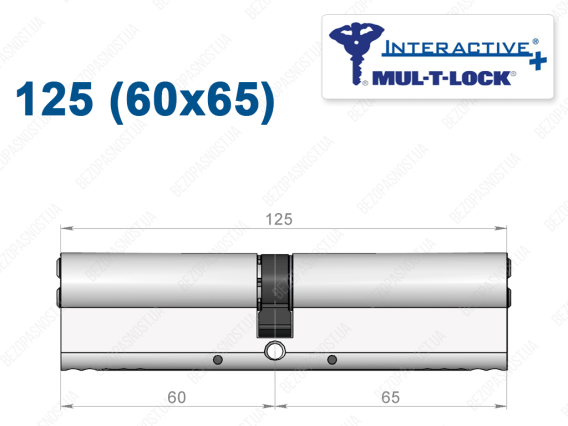 Цилиндр Mul-T-Lock Interactive+ ключ-ключ 125 мм (60x65)