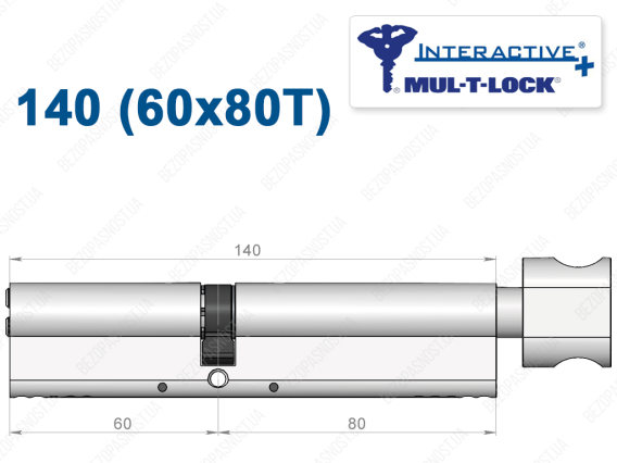 Циліндр Mul-T-Lock Interactive+ з тумблером 140 мм (60x80T)