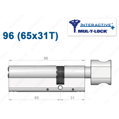 Цилиндр Mul-T-Lock Interactive+ с тумблером 96 мм (65x31T)