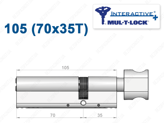 Циліндр Mul-T-Lock Interactive+ з тумблером 105 мм (70x35T)