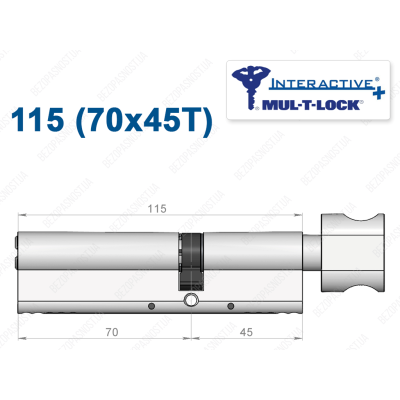 Циліндр Mul-T-Lock Interactive+ з тумблером 115 мм (70x45T)