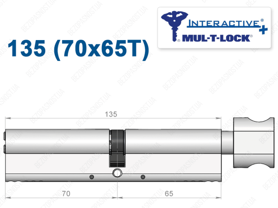 Циліндр Mul-T-Lock Interactive+ з тумблером 135 мм (70x65T)