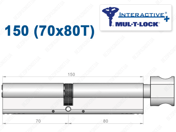 Цилиндр Mul-T-Lock Interactive+ с тумблером 150 мм (70x80T)