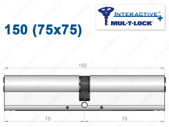 Циліндр Mul-T-Lock Interactive+ ключ-ключ 150 мм (75x75)
