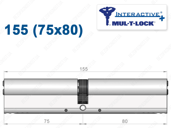 Цилиндр Mul-T-Lock Interactive+ ключ-ключ 155 мм (75x80)