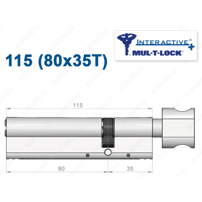 Циліндр Mul-T-Lock Interactive+ з тумблером 115 мм (80x35T)