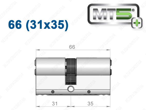 Циліндр Mul-T-Lock MT5+ ключ-ключ 66 мм (31x35)