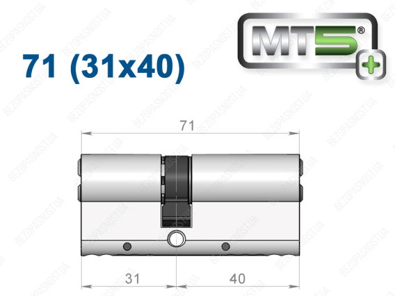 Циліндр Mul-T-Lock MT5+ ключ-ключ 71 мм (31x40)