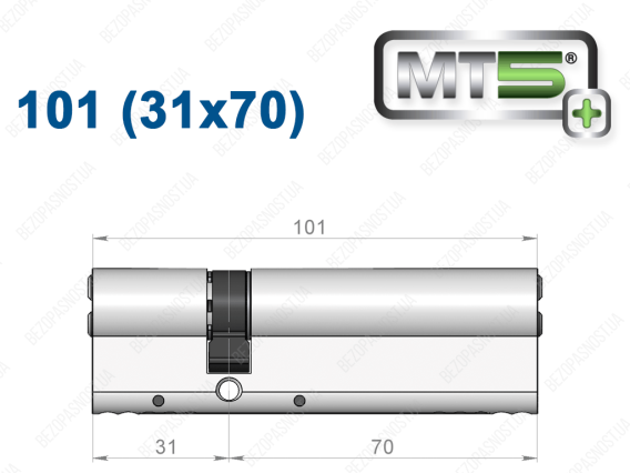 Цилиндр Mul-T-Lock MT5+ ключ-ключ 101 мм (31x70)