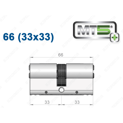 Циліндр Mul-T-Lock MT5+ ключ-ключ 66 мм (33x33)