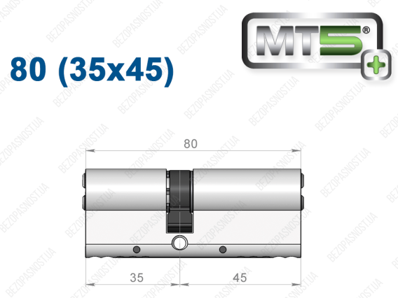 Циліндр Mul-T-Lock MT5+ ключ-ключ 80 мм (35x45)