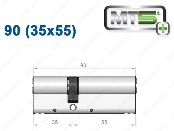 Циліндр Mul-T-Lock MT5+ ключ-ключ 90 мм (35x55)