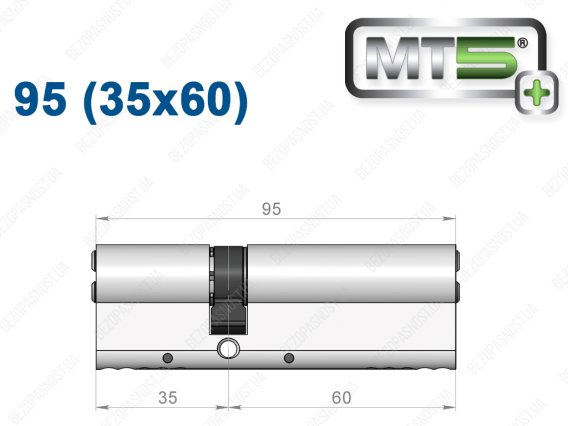 Циліндр Mul-T-Lock MT5+ ключ-ключ 95 мм (35x60)