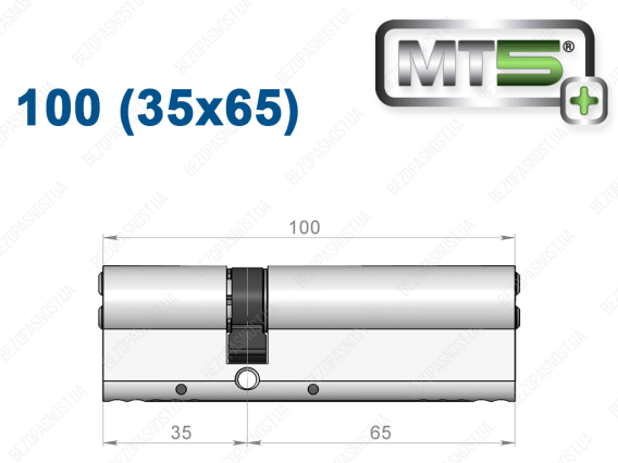 Цилиндр Mul-T-Lock MT5+ ключ-ключ 100 мм (35x65)