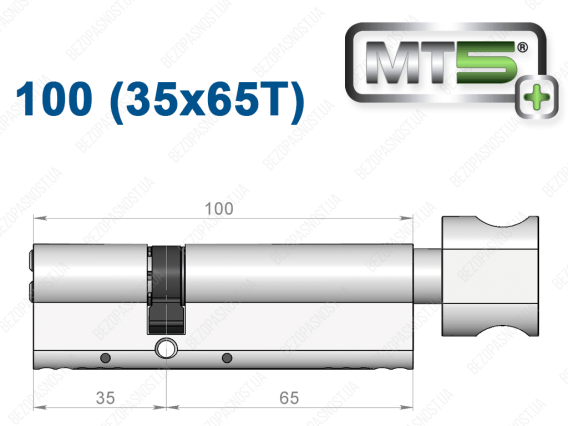 Цилиндр Mul-T-Lock MT5+ с тумблером 100 мм (35x65T)