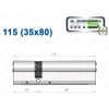 Цилиндр Mul-T-Lock MT5+ ключ-ключ 115 мм (35x80)