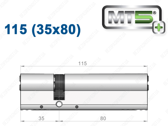 Цилиндр Mul-T-Lock MT5+ ключ-ключ 115 мм (35x80)