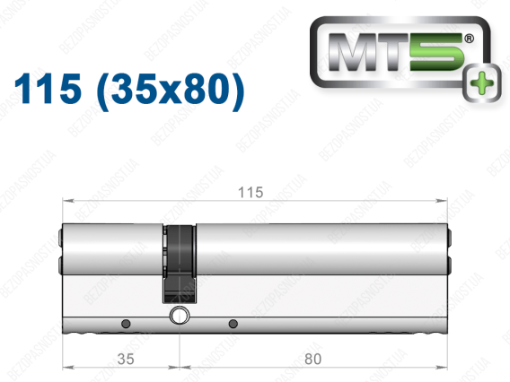 Циліндр Mul-T-Lock MT5+ ключ-ключ 115 мм (35x80)