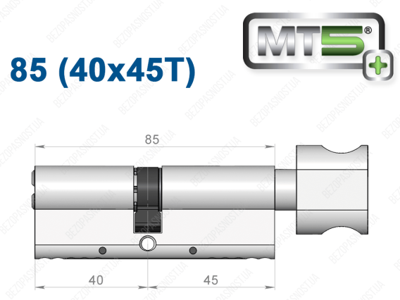 Цилиндр Mul-T-Lock MT5+ с тумблером 85 мм (40x45T)