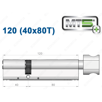 Циліндр Mul-T-Lock MT5+ з тумблером 120 мм (40x80T)