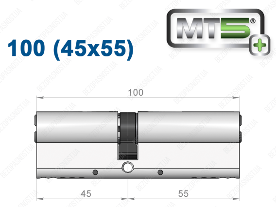 Цилиндр Mul-T-Lock MT5+ ключ-ключ 100 мм (45x55)