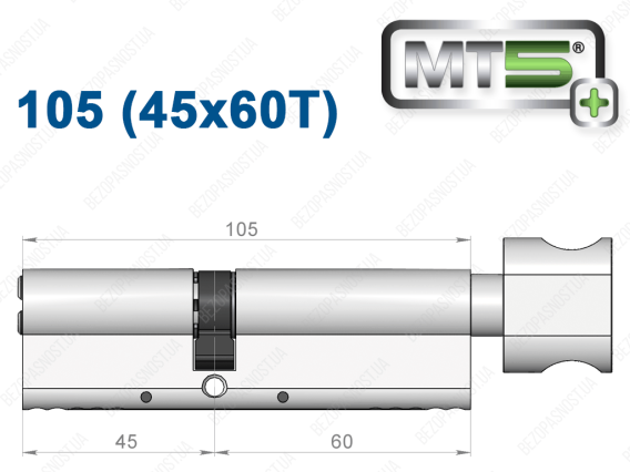 Цилиндр Mul-T-Lock MT5+ с тумблером 105 мм (45x60T)