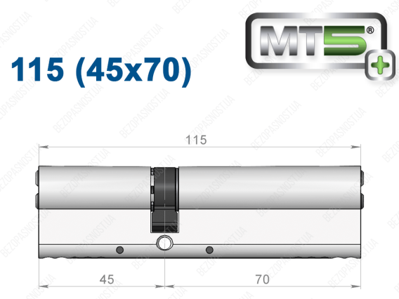 Циліндр Mul-T-Lock MT5+ ключ-ключ 115 мм (45x70)