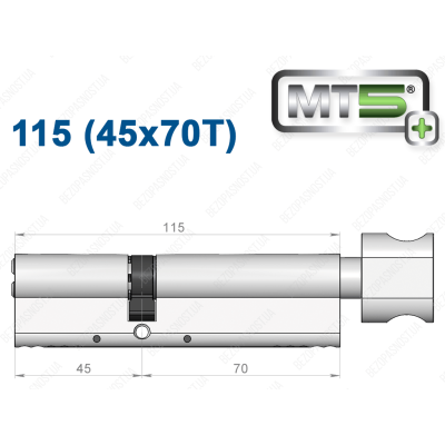 Цилиндр Mul-T-Lock MT5+ с тумблером 115 мм (45x70T)
