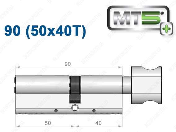Цилиндр Mul-T-Lock MT5+ с тумблером 90 мм (50x40T)
