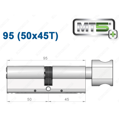Цилиндр Mul-T-Lock MT5+ с тумблером 95 мм (50x45T)